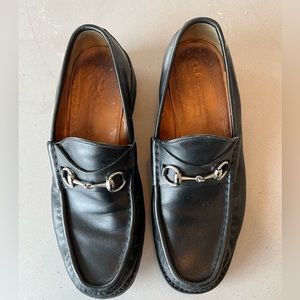 MEN’S GUCCI GOLDTONE HORSEBIT LUG SOLE LOAFER SZ 10 1/2
